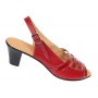Sandale dama rosii din piele naturala box cu lac, cu toc mediu comod, model S33LR